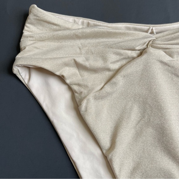 L*Space Shimmer Nancy Lee Bitsy Bikini Swim Bottom Women’s Size S Bone Color - Picture 6 of 9